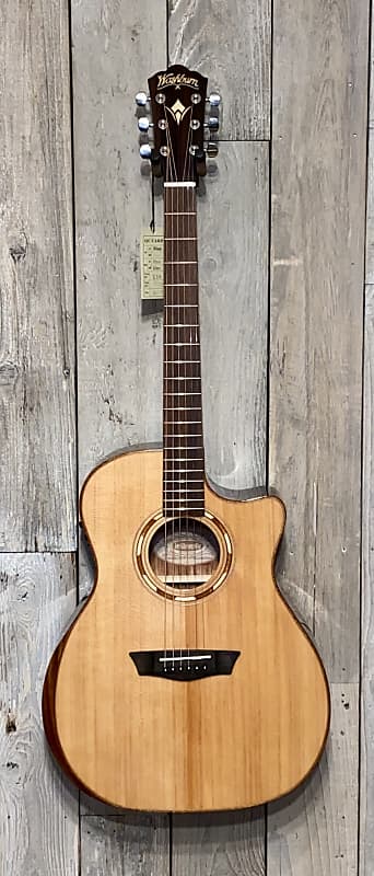 Washburn WCG20SCE Comfort Series Cutaway Grand Auditorium Acoustic Guitar w/ Electronics Natural, Pro Setup !