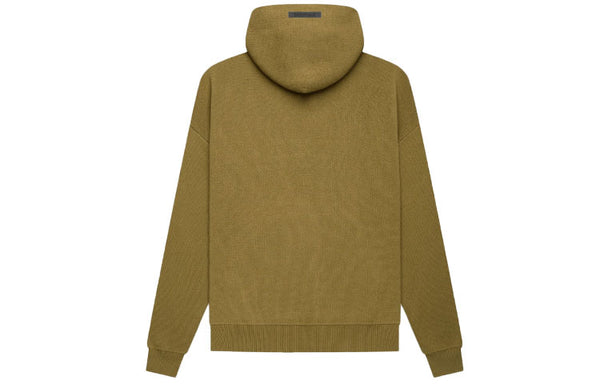 سترة Fear of God Essentials FW21 Knit Pullover Logo Hoodie "Amber" باللون البني