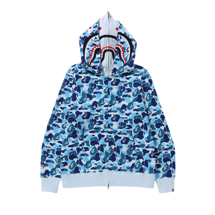 هودي BAPE ABC Camo Double Shark Full Zip 'Blue'، أزرق