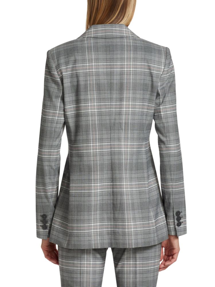 Paige Elie Tahari check jacket, gray