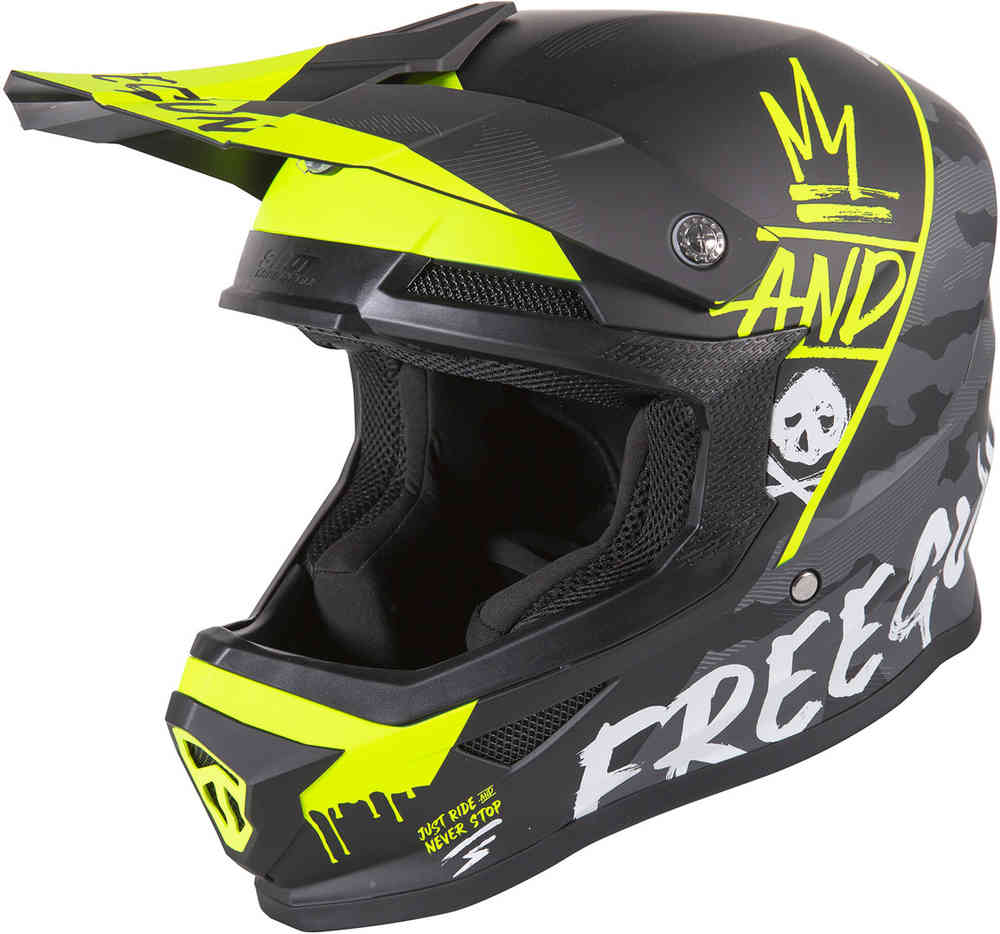 XP4 Freegun Camouflage Motocross Helmet, Fluorescent Yellow