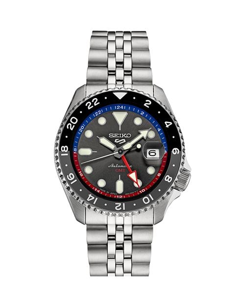 5 Sports watch GMT, 43 mm Seiko Watch, Black