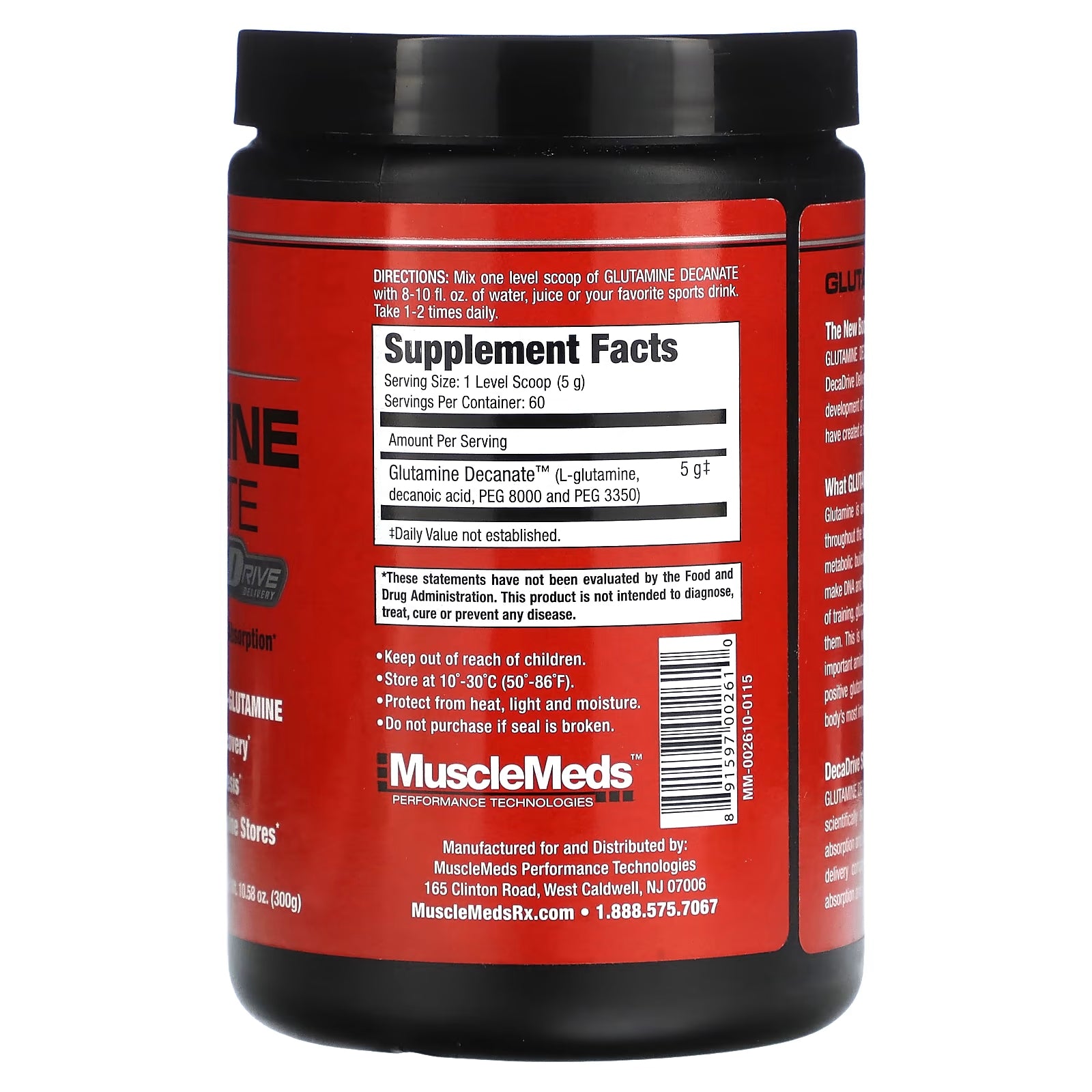 MuscleMeds glutamine decanate without taste