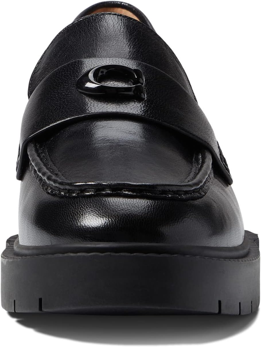 Leah Leather Loafer COACH, black