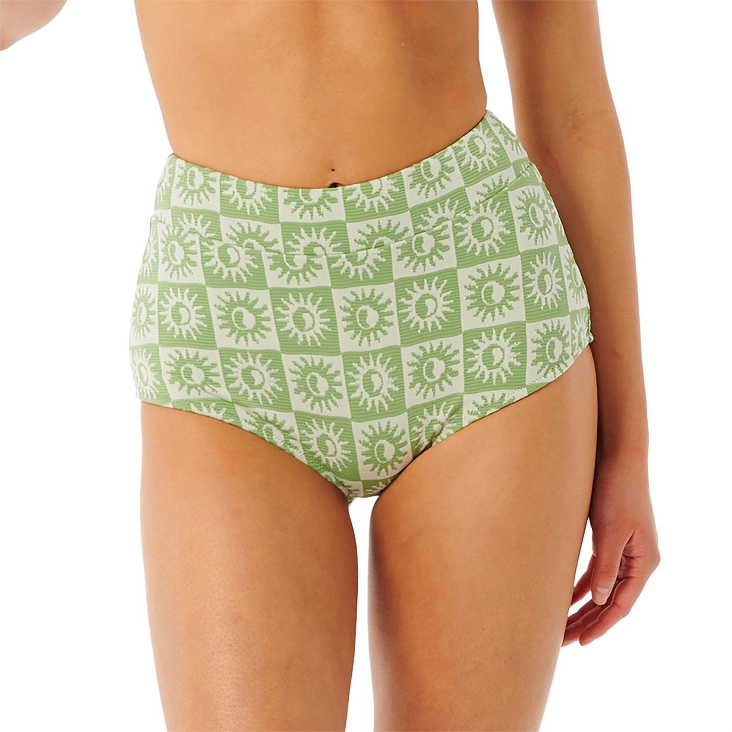 Rip Curl Summer Check Jacquard Boyleg Bikini Bottom, Green