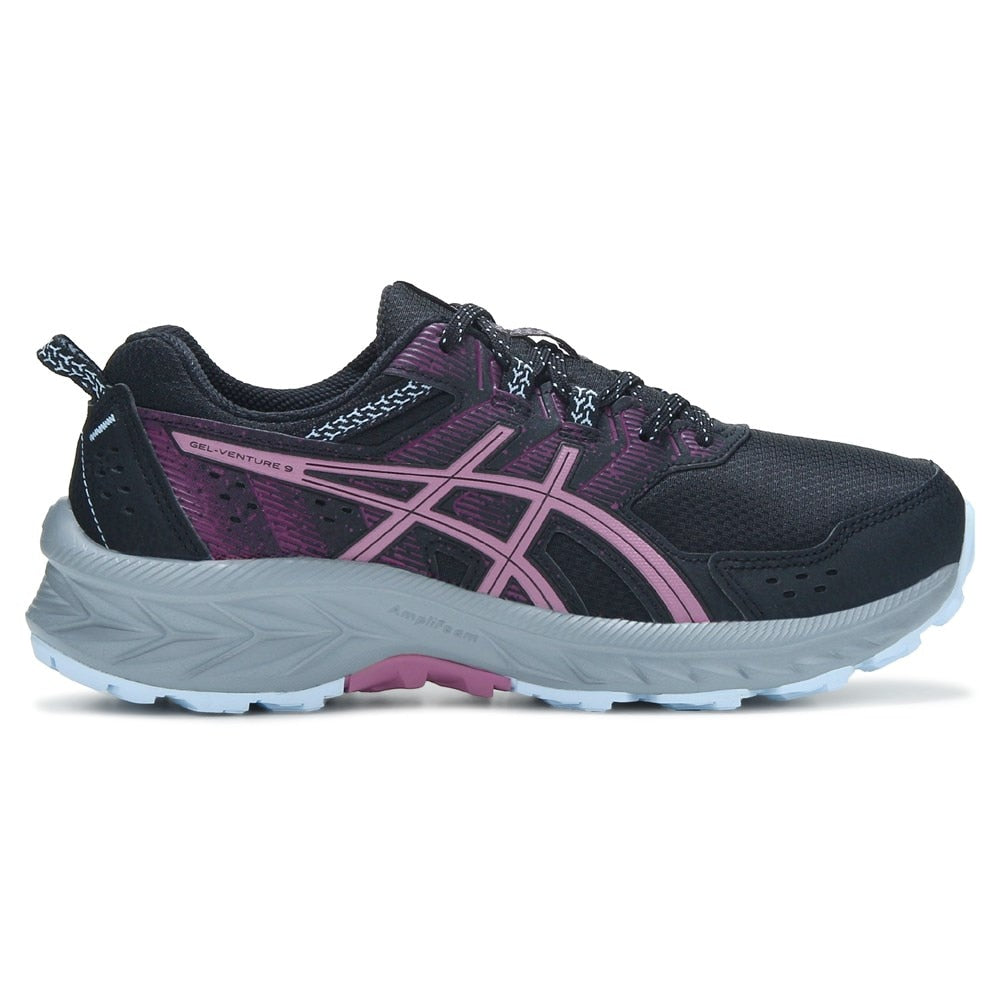 حذاء الجري النسائي Asics GEL-Venture 9 Trail Running Shoe متوسط/واسع، أسود