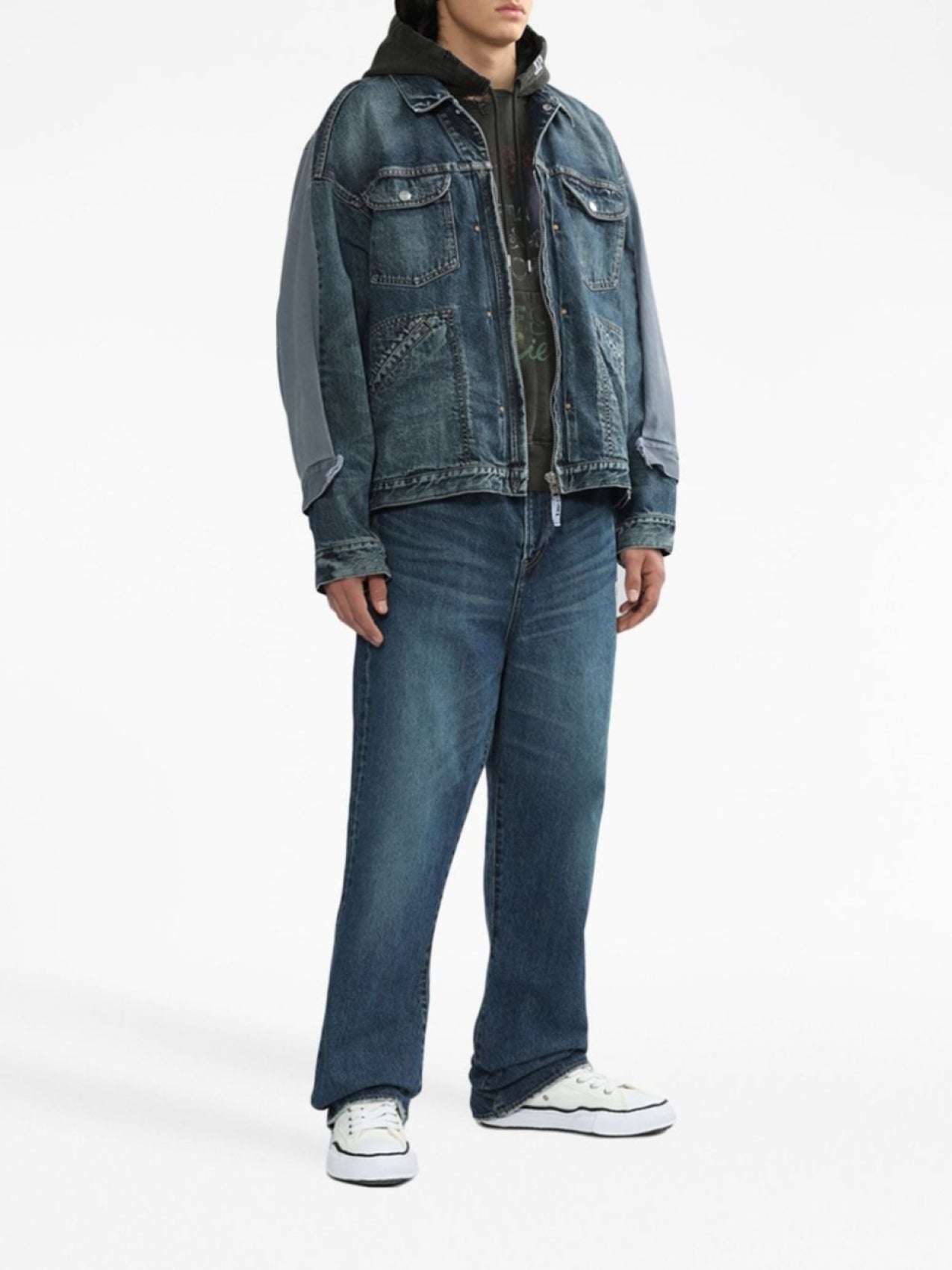 Maison Mihara Yasuhiro Loose Fit Jeans With Logo Patch, Blue