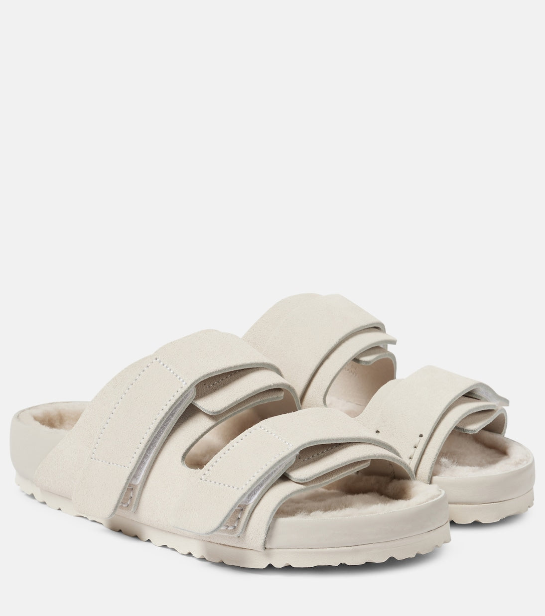 Suede slides x tekla uji Birkenstock 1774, white