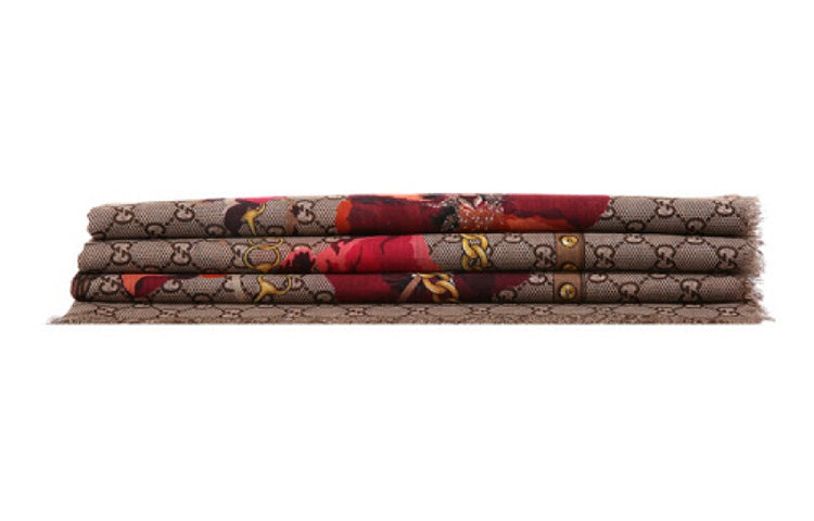 Women's Gucci Scarf with Pattern, Brown