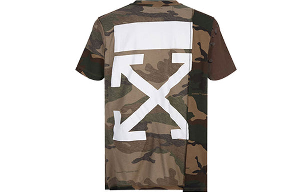 قميص تي شيرت بأكمام قصيرة من OFF-WHITE Camouflage Reconstructed Camo، مموه