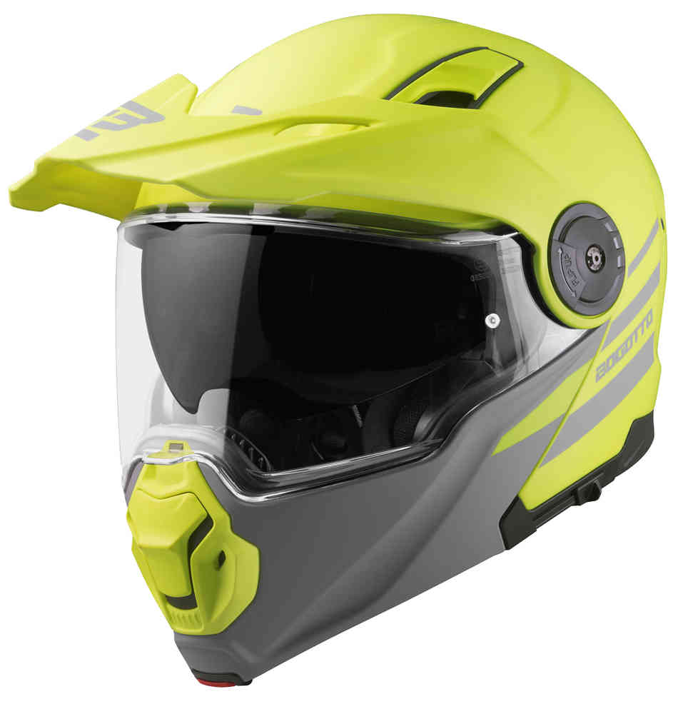 FG-102 Bogotto Fiberglass Enduro/Flip Helmet, Matte Yellow