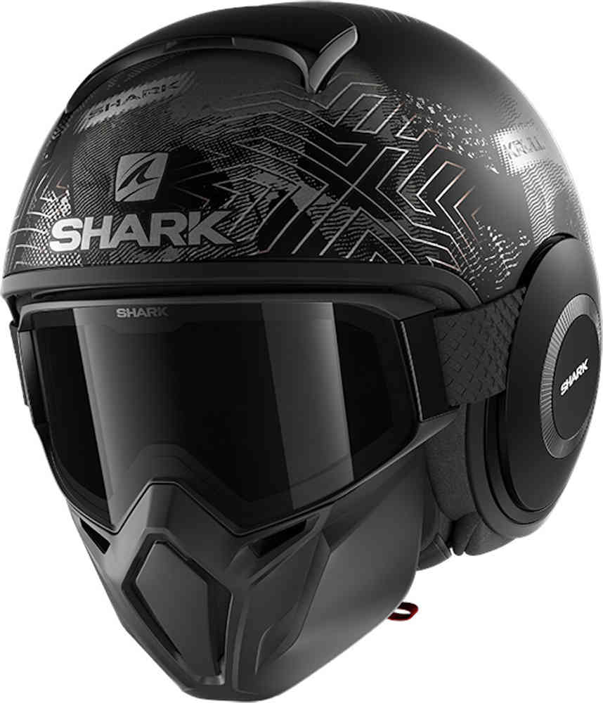 Street-Drak Krull Shark jet helmet, matte black/gray