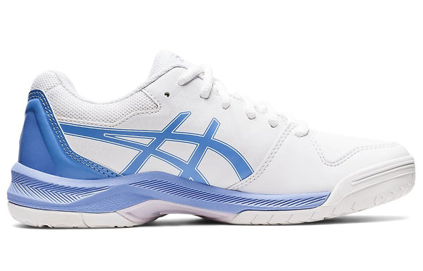 أحذية رياضية (WMNS) Asics Gel-Dedicate 7 منخفضة الرقبة أحذية تنس باللون الأبيض/الأزرق، أبيض