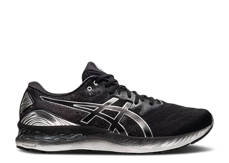 حذاء رياضي ASICS GEL NIMBUS 23 PLATINUM 'BLACK PURE SILVER' باللون الأسود