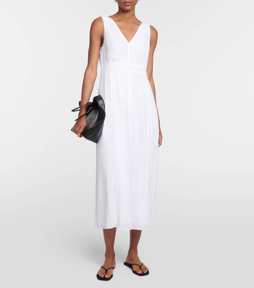 VINCE pleated midi dress, white