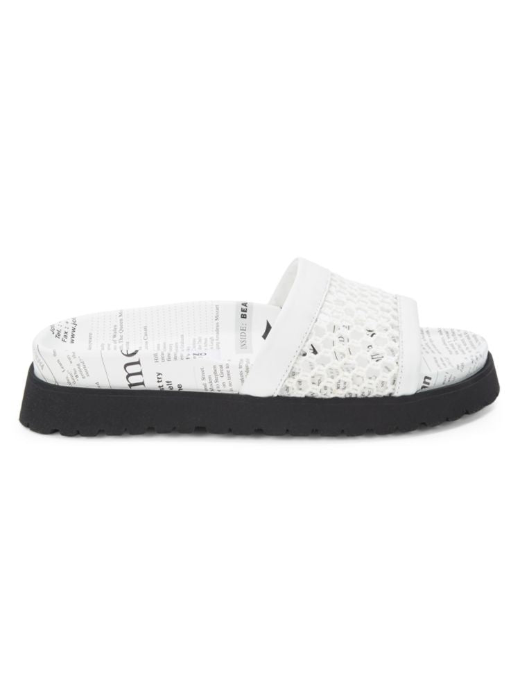 John Galliano mesh slides, white