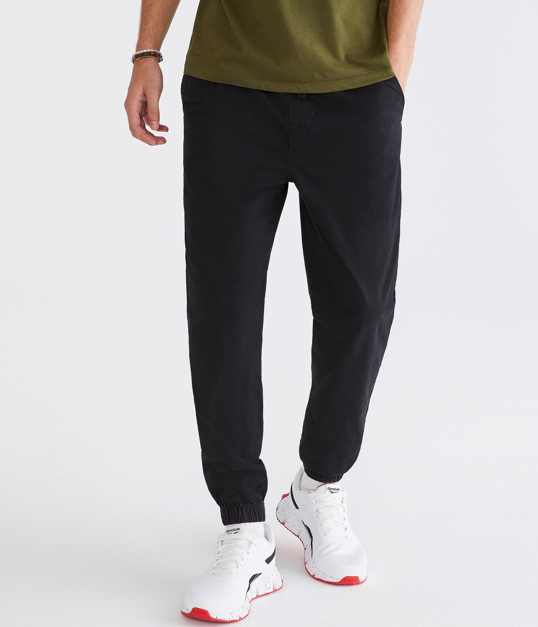 Aeropostale Stretch Twill Joggers, Black