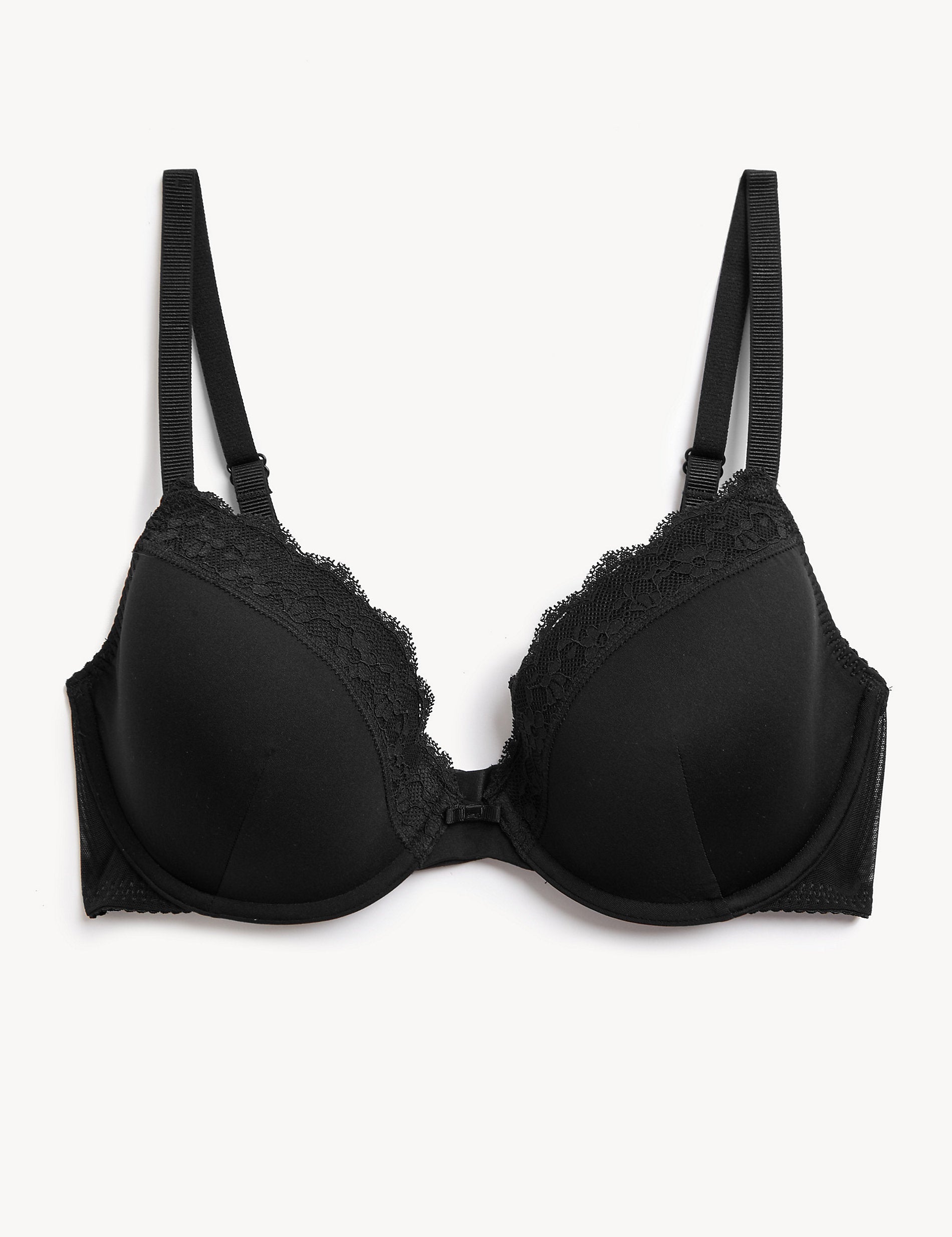 A-E Marks & Spencer Plunge Bra with Lace Pads, Black