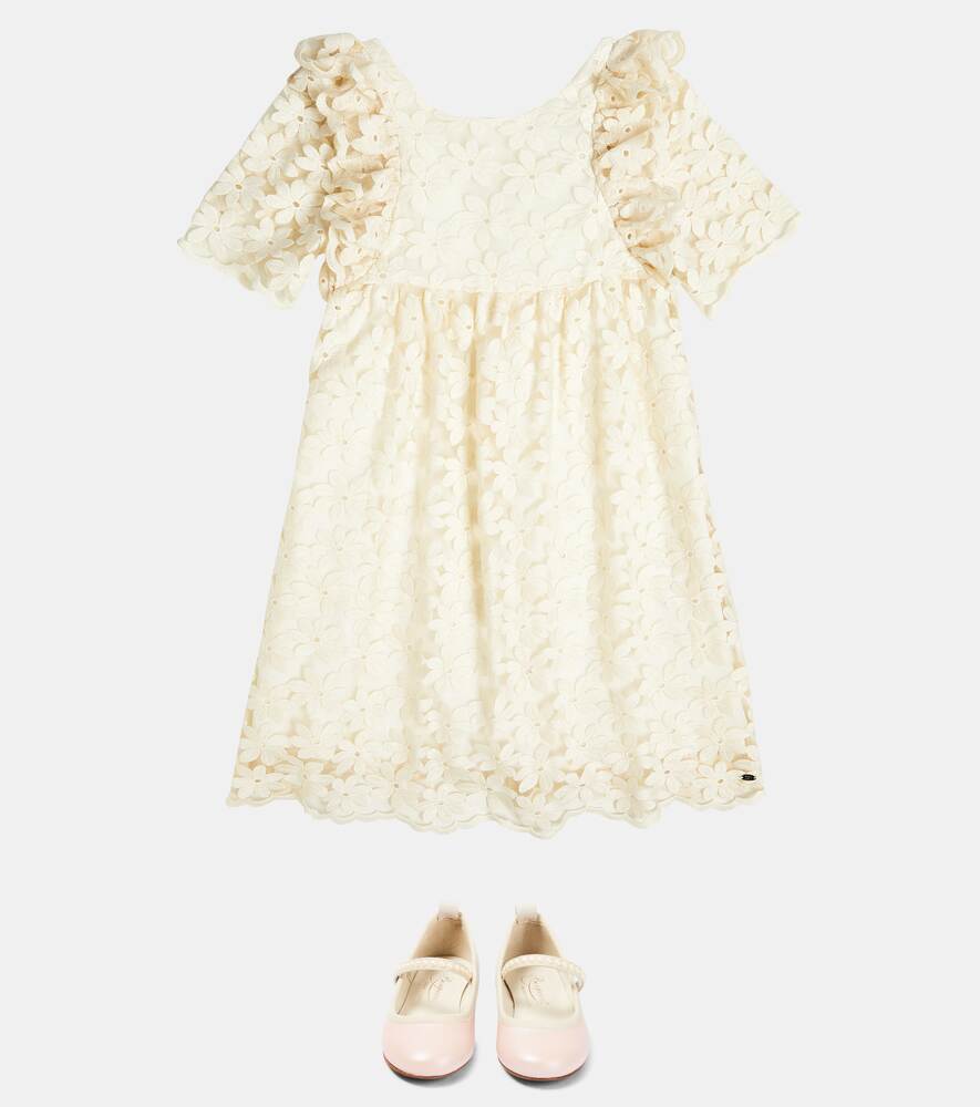 Tartine et Chocolat cotton tulle dress, white