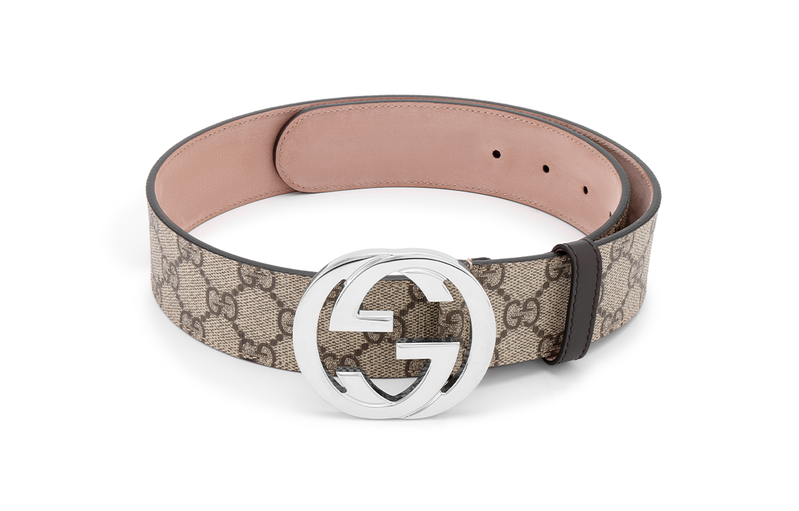 Gucci Supreme Men's Leather Belt, Beige