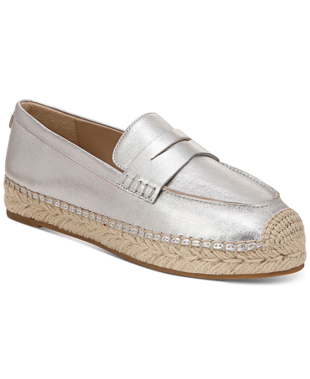 Kai Sam Edelman Custom Platform Espadrille Loafers, Silver