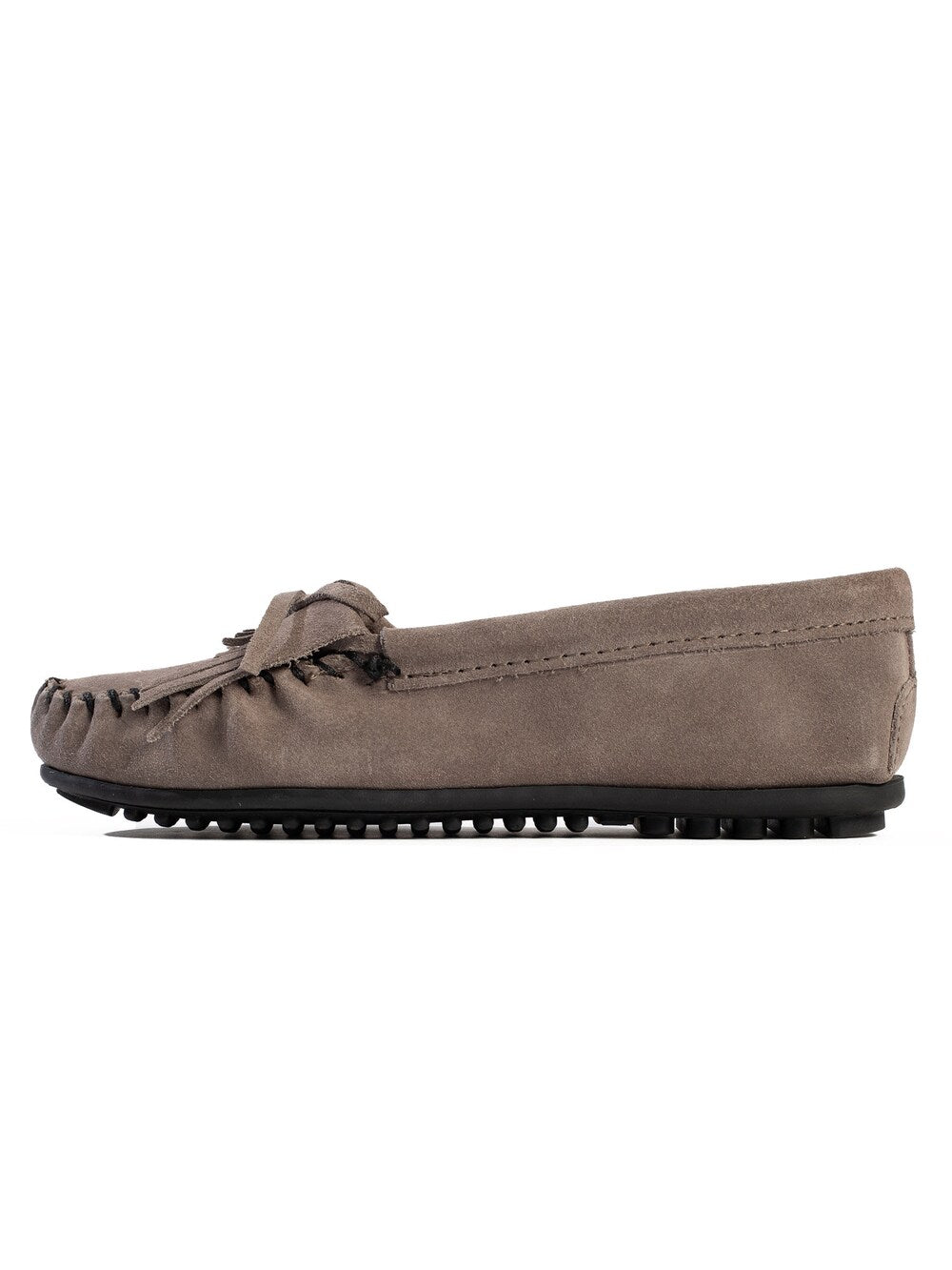 Minnetonka Kilty moccasins, gray