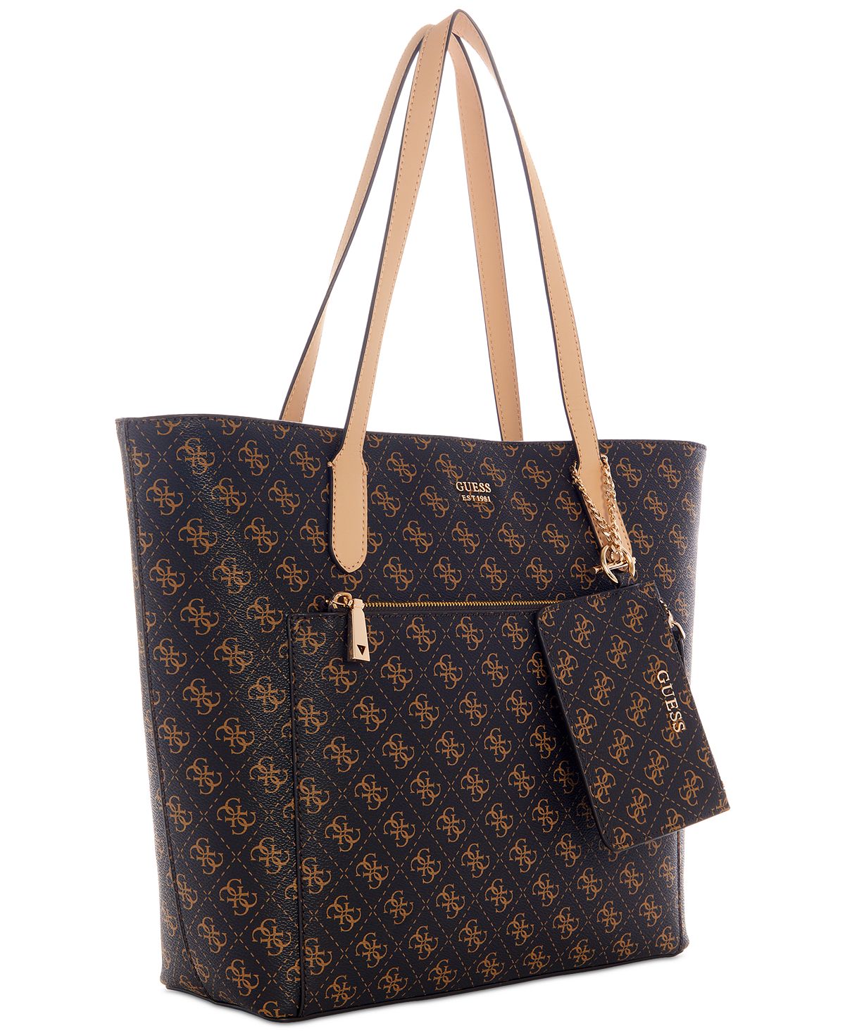 Rylan Monogram Zip Tote, Exclusive to Macy's GUESS, Brown