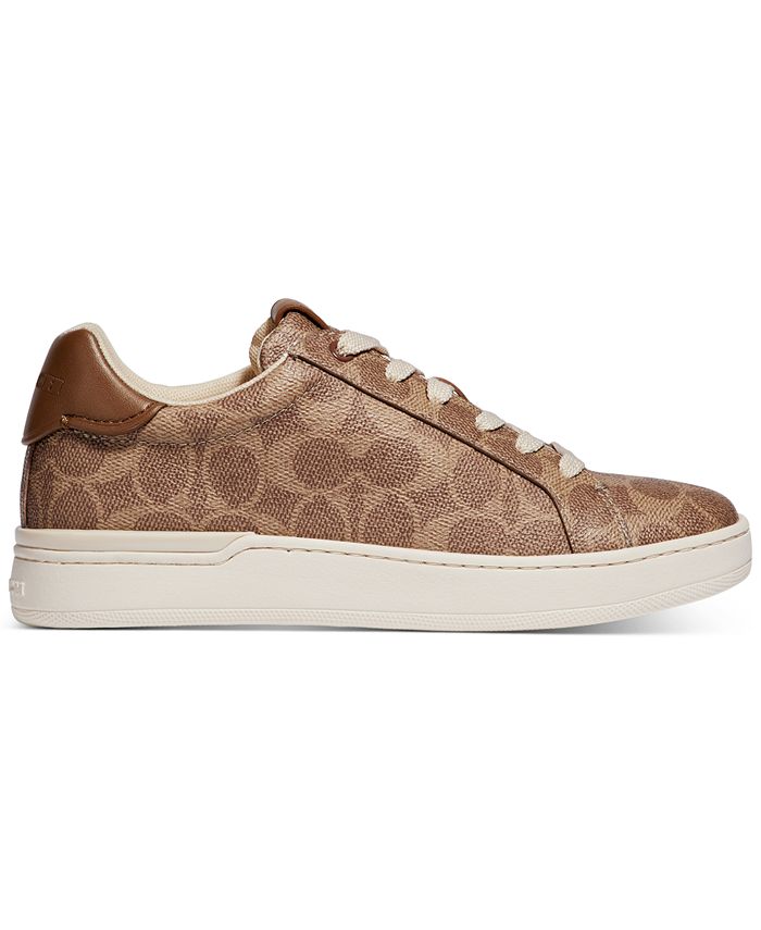 COACH Women's Lace-Up Low Top Sneakers, Tan/Beige