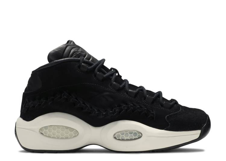 حذاء رياضي Reebok HALL OF FAME X QUESTION MID 'BLACK BRAID' باللون الأسود