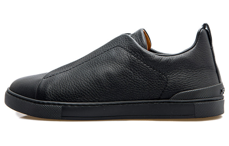 Zegna sneakers with triple stitching, black