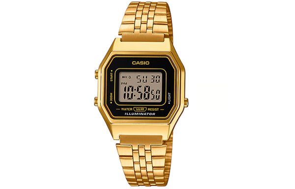 Watch CASIO STANDARD Vintage Dial Steel Link Band en Waterproof Unisex Mens Gold Digital, yellow