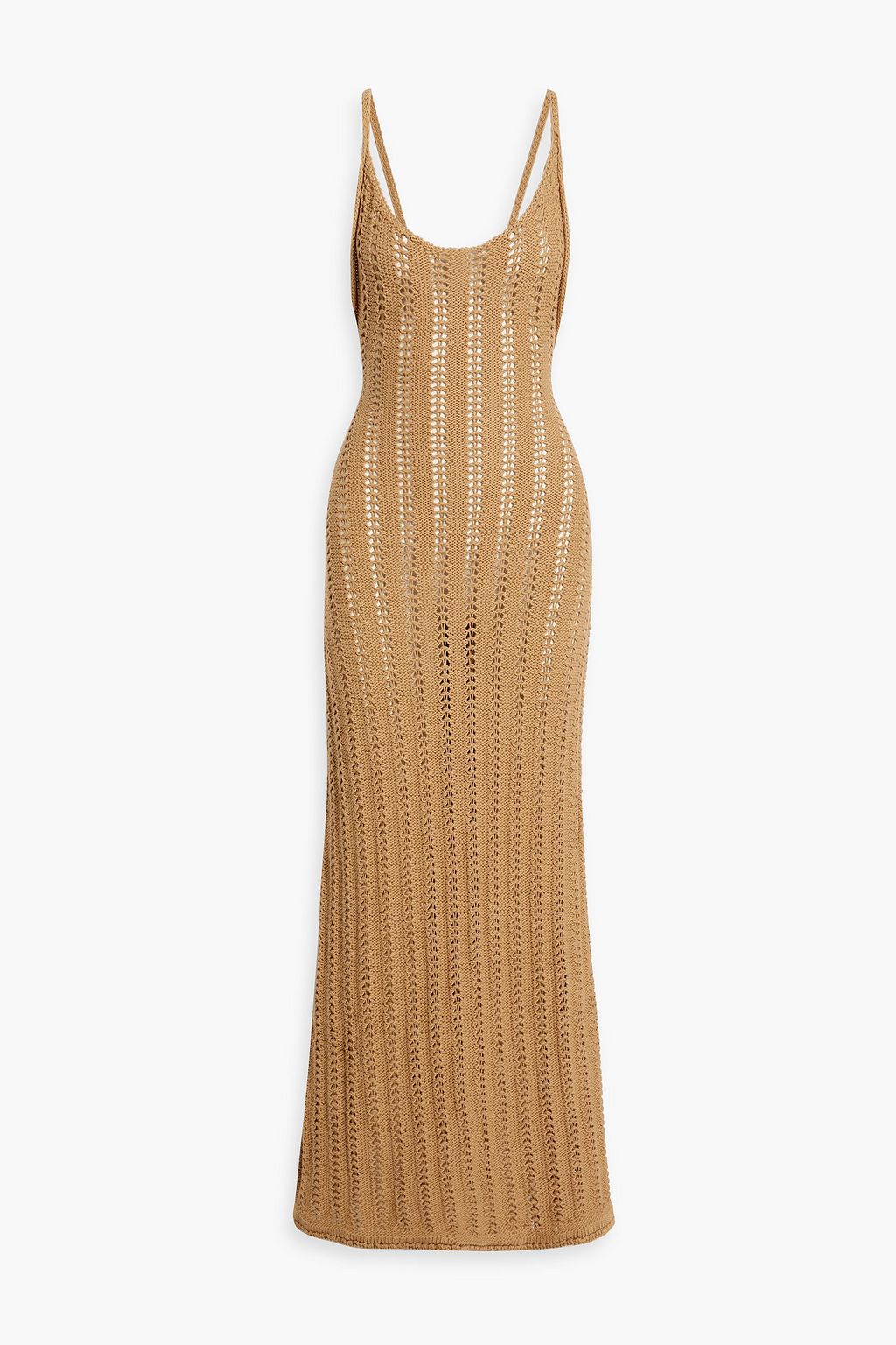 Savannah Morrow Open Knit Cotton Maxi Dress Cindy Camel