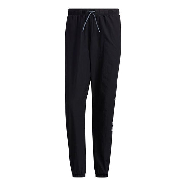 adidas M Wrd Wov Pnt Contrasting Colors Loose Woven Sports Pants Black