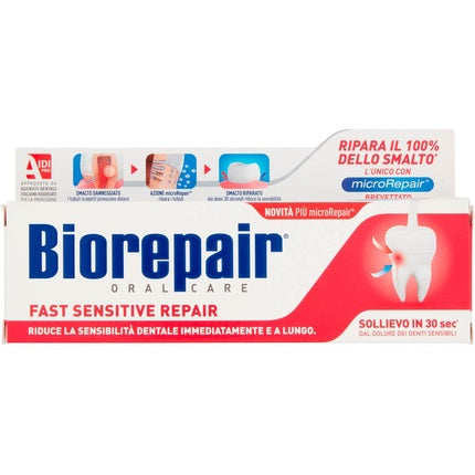 Biorepair Fast Sensitive Repair Micro-Repair Toothpaste, 2.5 oz, 75 ml, Vittleitaly