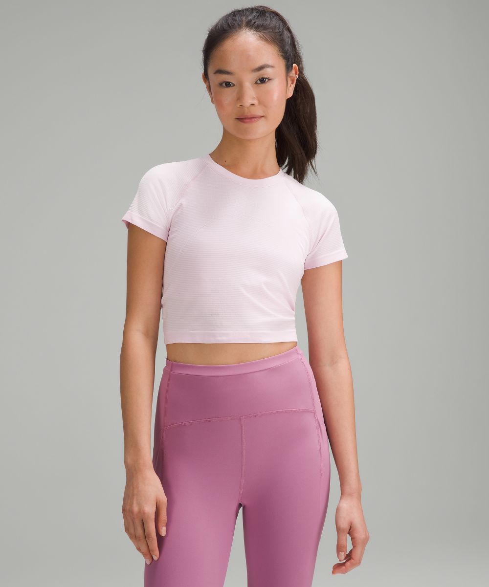 Swiftly Tech 2.0 Lululemon Short Sleeve Crop Shirt, Pink