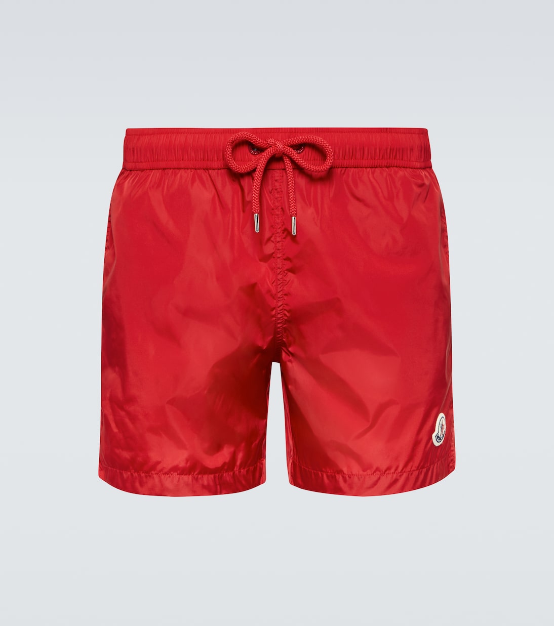 Moncler logo swim trunks, red