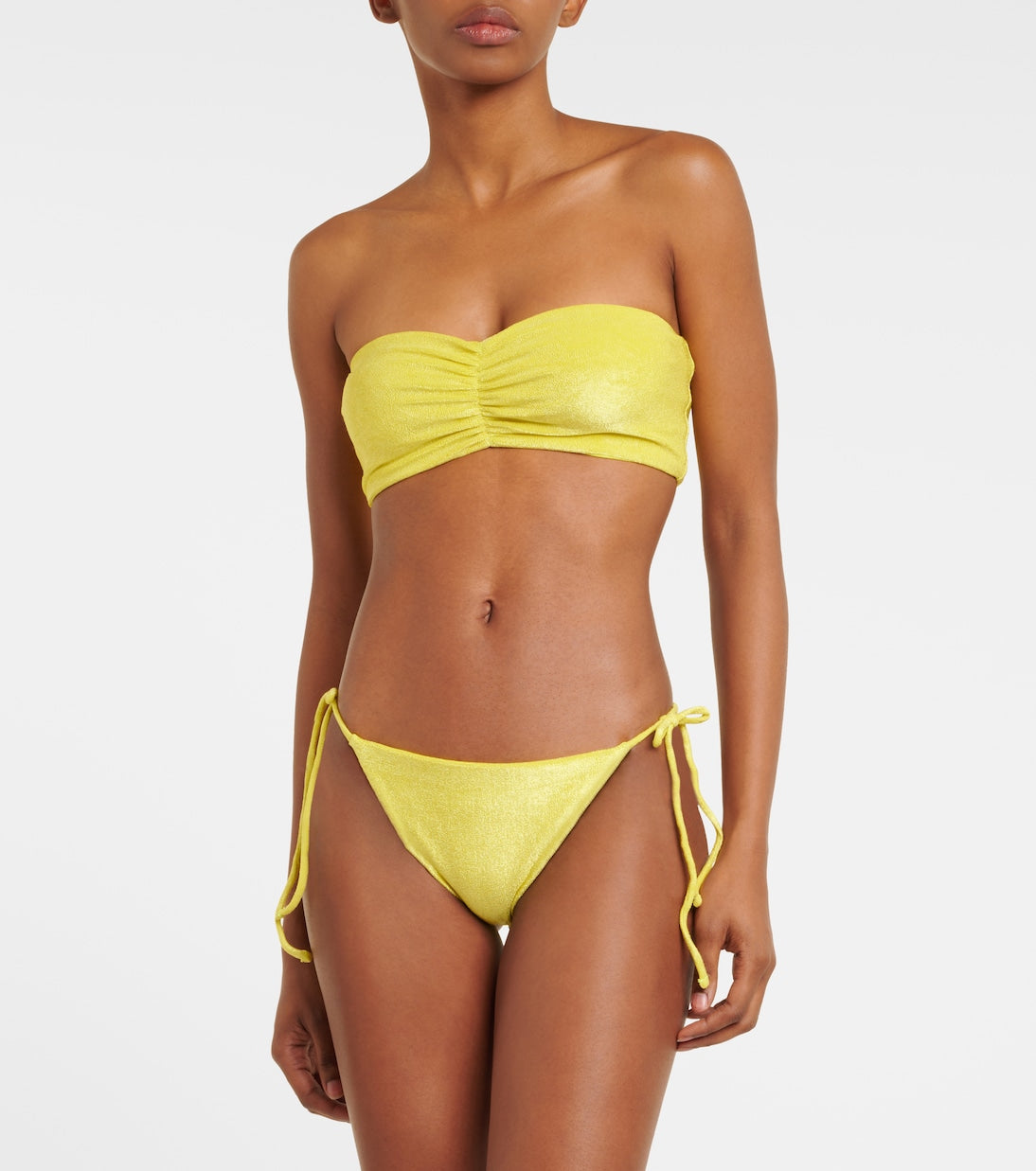 ava Jade Swim bandeau bikini top, yellow