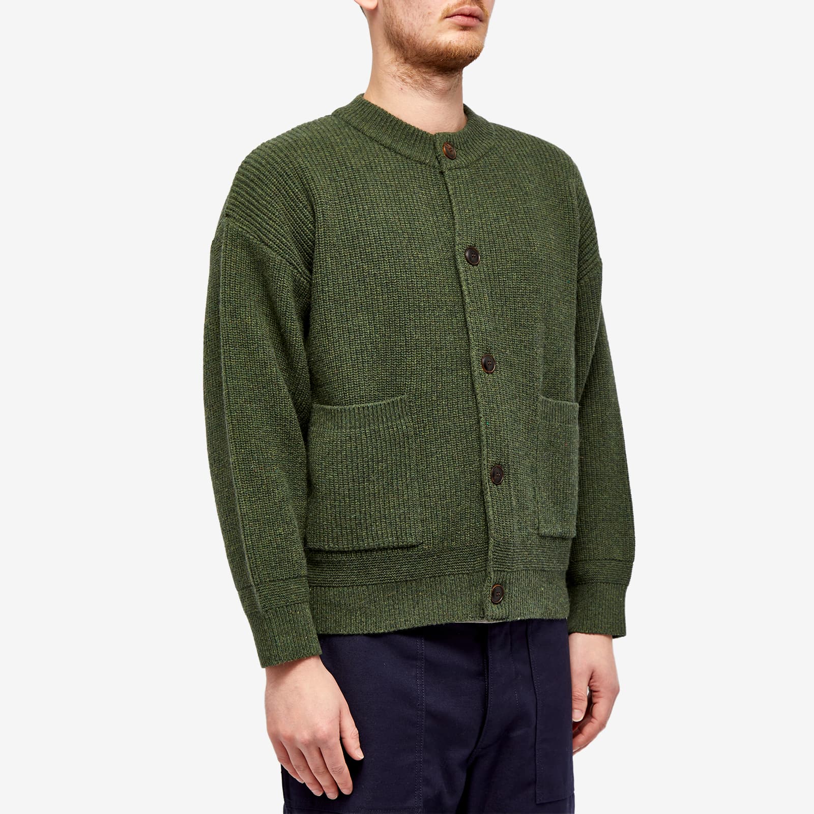 Frizmworks Heavy Wool Round Cardigan, Forest Green