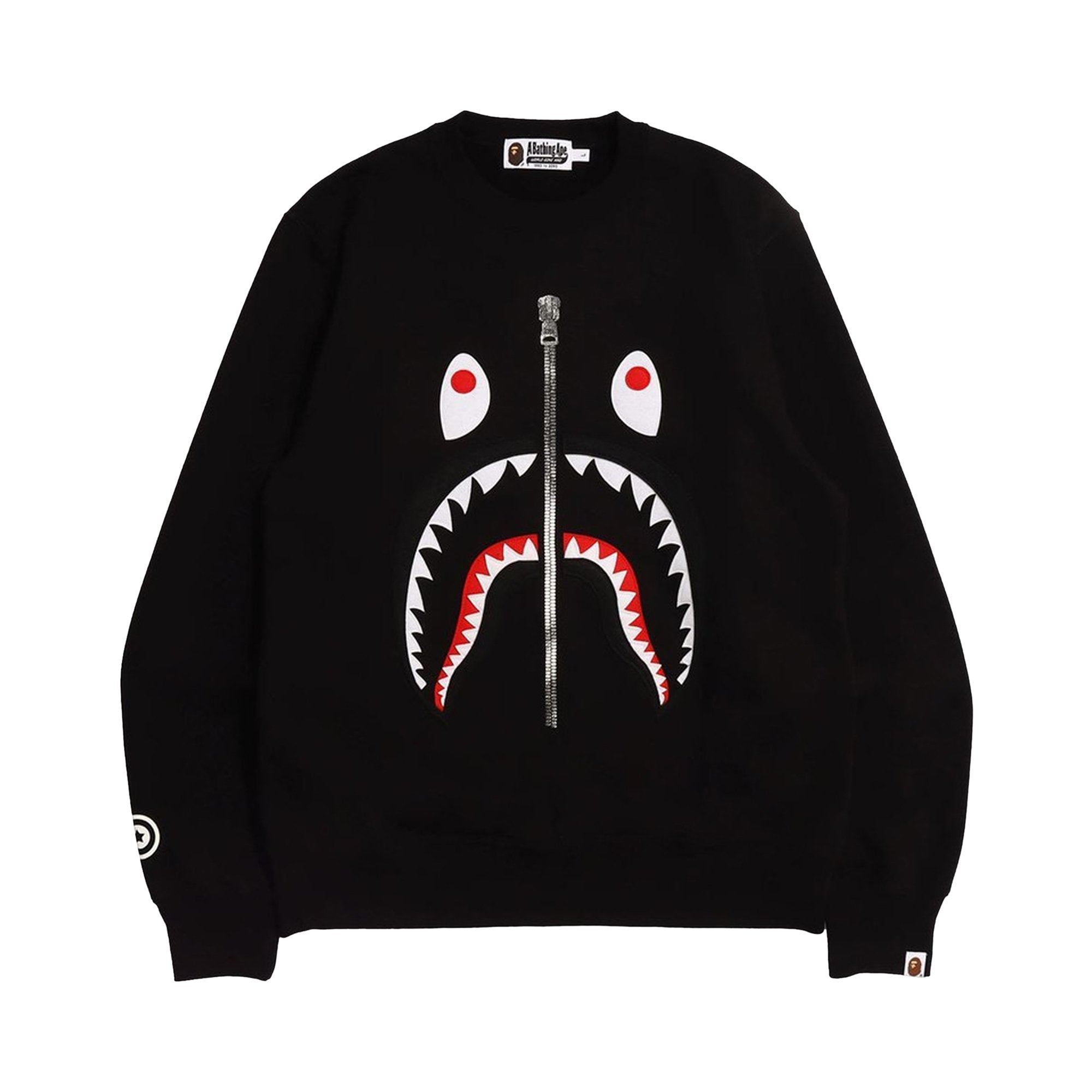 قميص BAPE Patched Shark Crewneck باللون الأسود