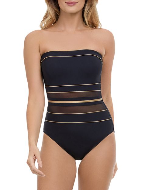 Gottex One-Piece Bandeau Swimsuit, Black