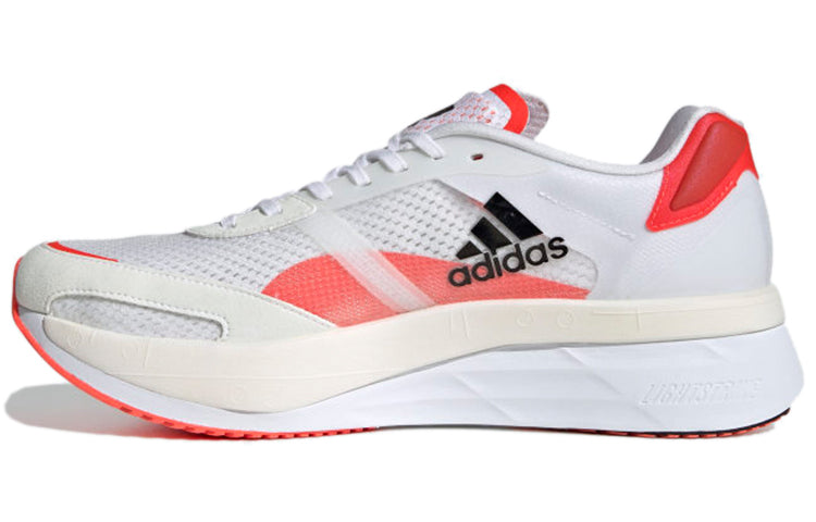 Adidas Adizero Boston 10 White Black Solar Red