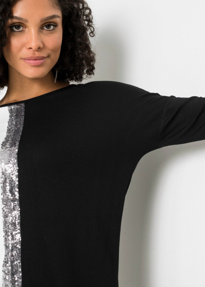 Bodyflirt sequin shirt, black