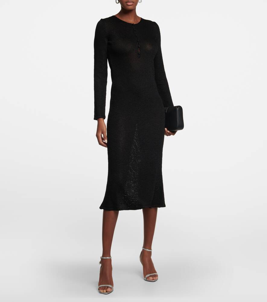 TOM FORD metallic knitted maxi dress, black