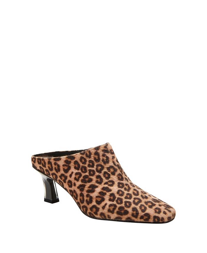 The Zaharrah Katy Perry Women's Box Heel Square Toe Mules color Leopard Multi-Polyester, Chinlon