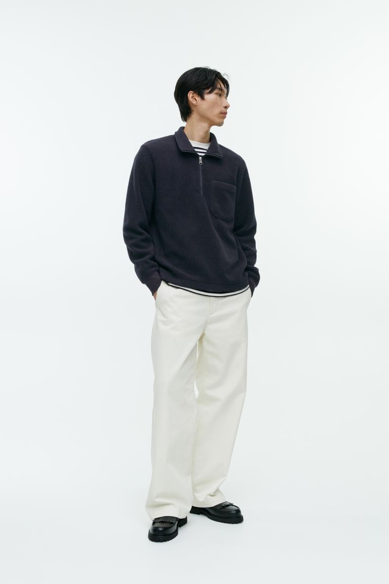 ARKET fleece sweater with short zip