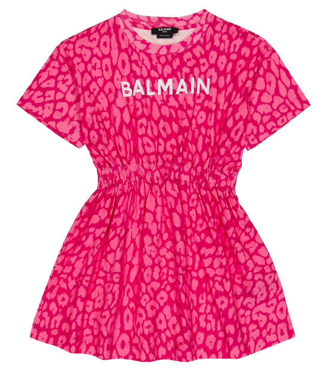 Balmain leopard print cotton dress, pink