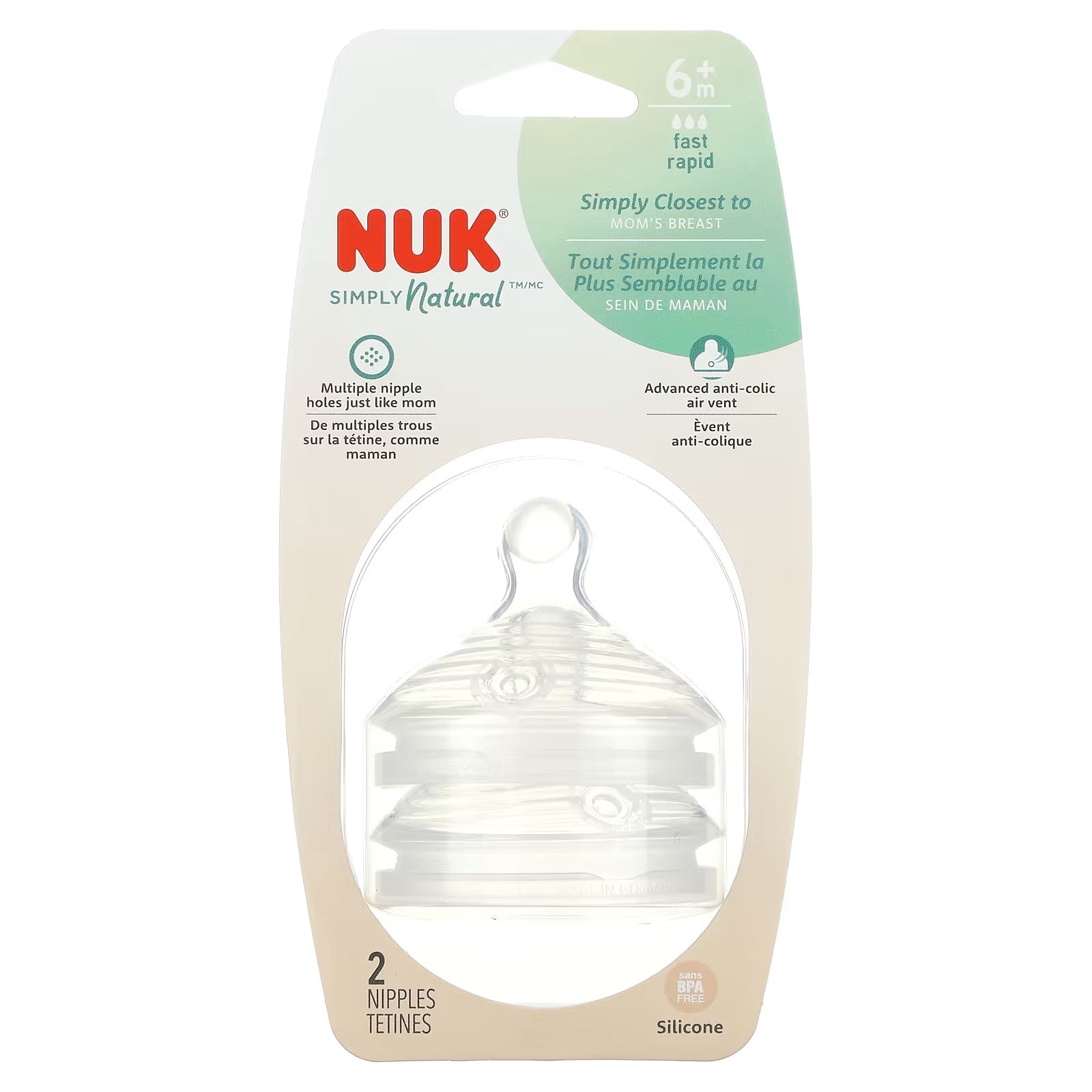 NUK Simply Natural nipples from 6 months