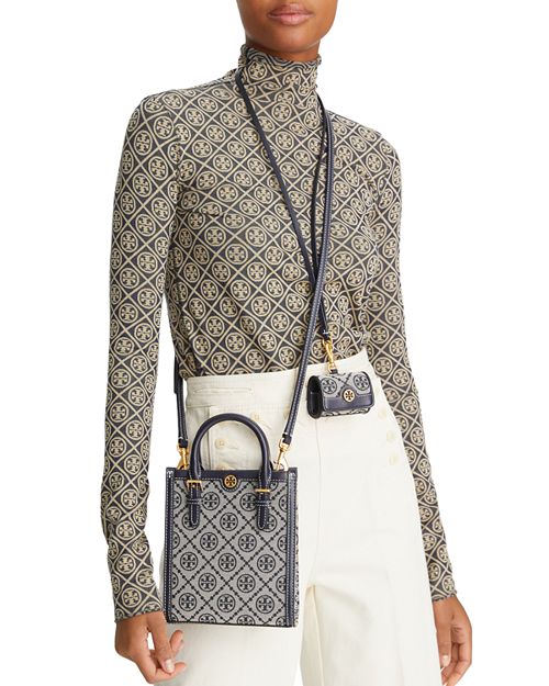 Small T Tory Burch Monogram Tote - Blue