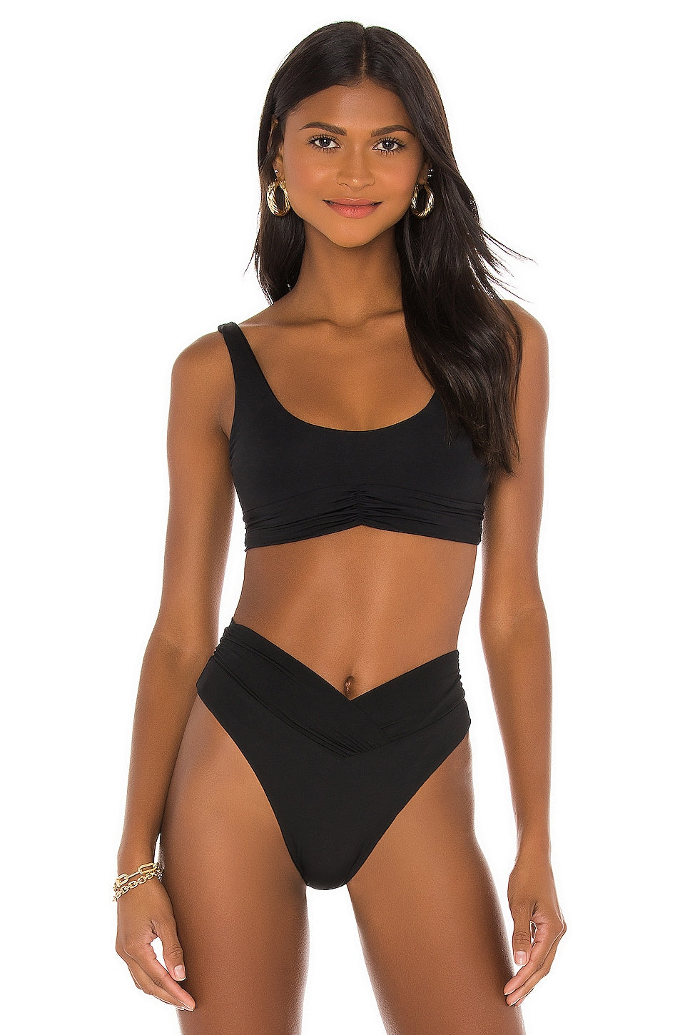 Riot Swim Pico bikini top, black