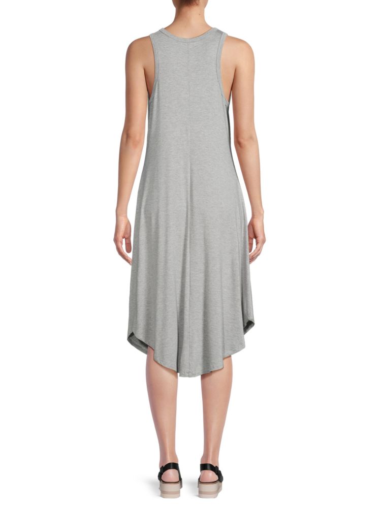 Renee C. Asymmetrical Midi Tank Dress in Heather Gray